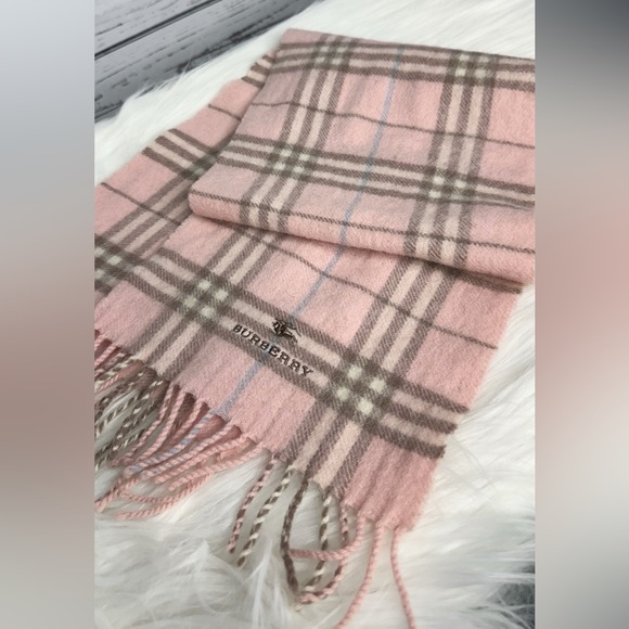 Burberry Kids Lambswool Scarf – Pink Check Scarf